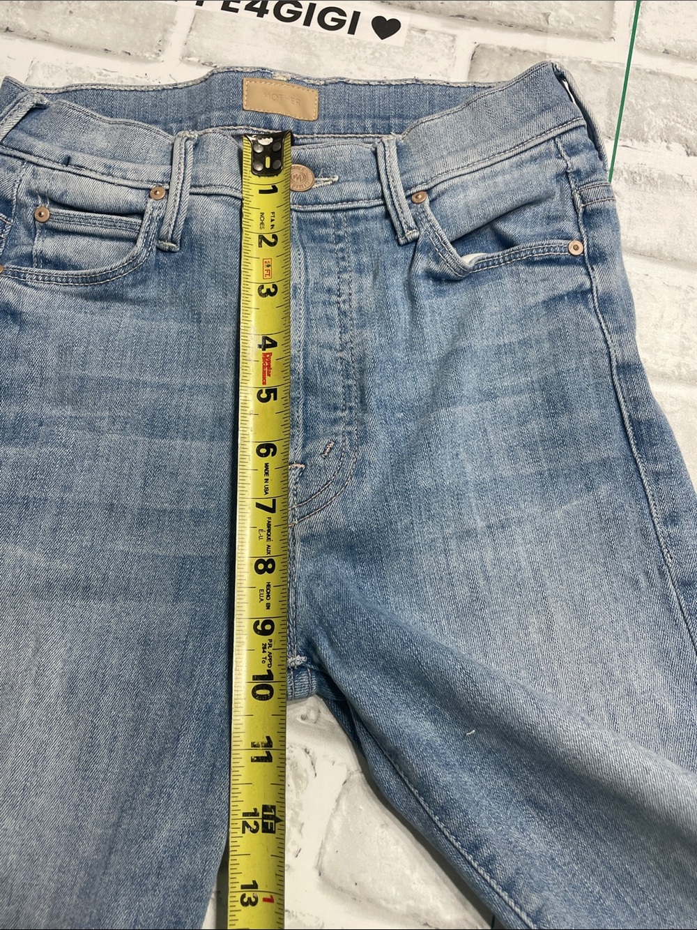 Mother’s Women's High-Rise button-fly blue Jeans. Fray hem. The Stunner. Size 24 - Picture 10 of 12